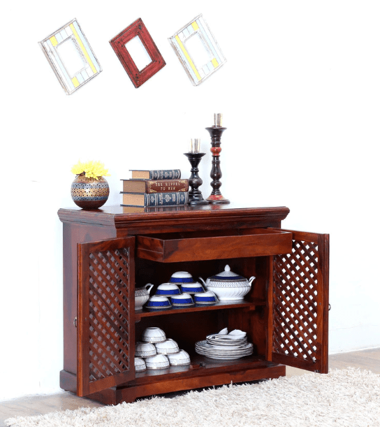 Beautiful Double Door Sheesham Wood console table - Ouch Cart