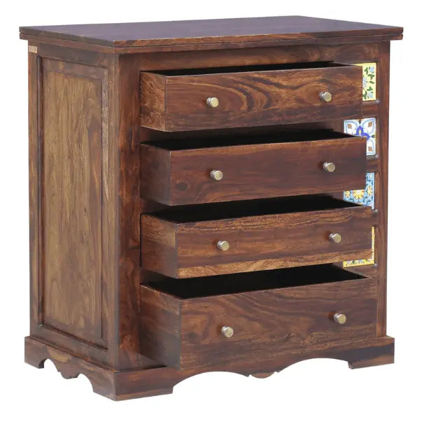 Sheesham Wood console table With chest of drawers - Ouch Cart