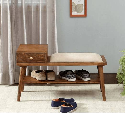 Buy Shoe Rack Online in India | Shoe Rack with Seating | Shoe Rack with Storage Online | Wooden Shoe Rack in India