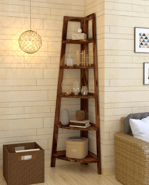 Sheesham Wood Bookshelf (Natural Finish) - Ouch Cart