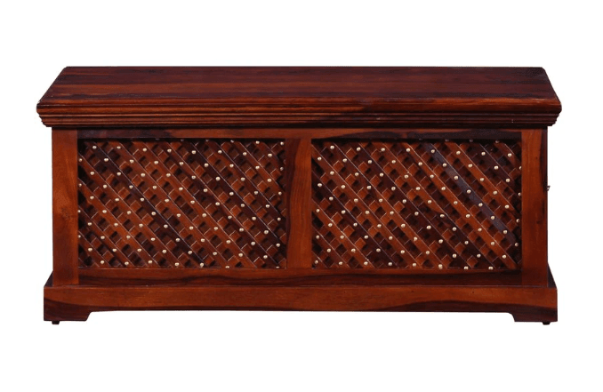 Wooden Trunk Living Room Storage Box Pure sheesham Wood - Ouch Cart