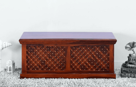 Wooden Trunk Living Room Storage Box Pure sheesham Wood - Ouch Cart