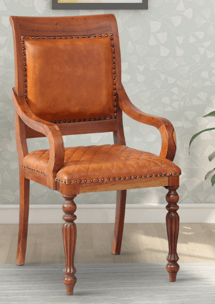Solid Sheesham Wood Armchair - Ouch Cart | Wing chair
