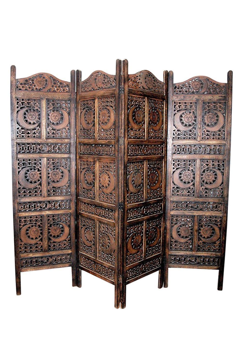 4 Panels Wooden Partitions/Room Divider for Home and Kitchen Office - Ouch Cart