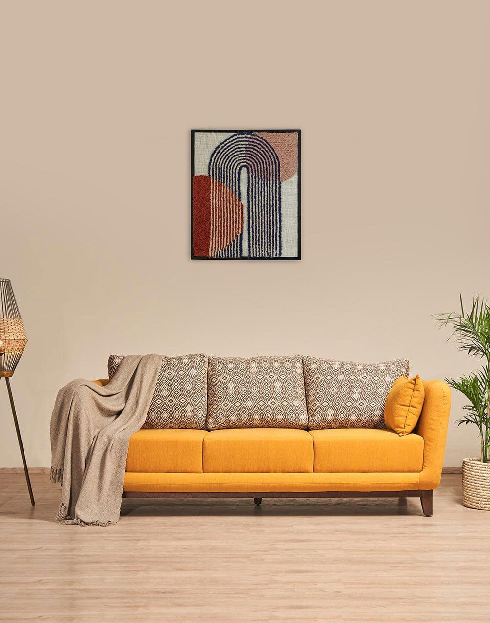 Ochre Daffodil 3 Seater Sofa - Ouch Cart