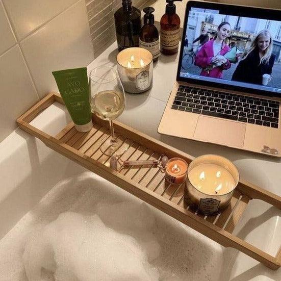 Bathtub Caddy Tray Wine/Candle/Multipurpose Holder For Bathroom By Miza - Ouch Cart