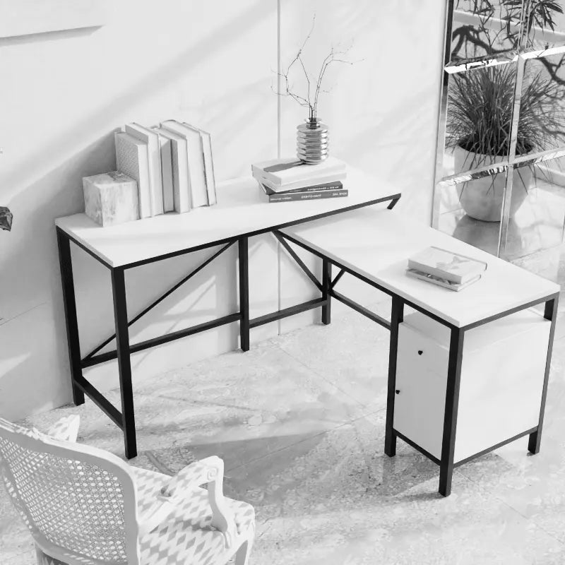 L shaped executive desk with storage designs for office furniture