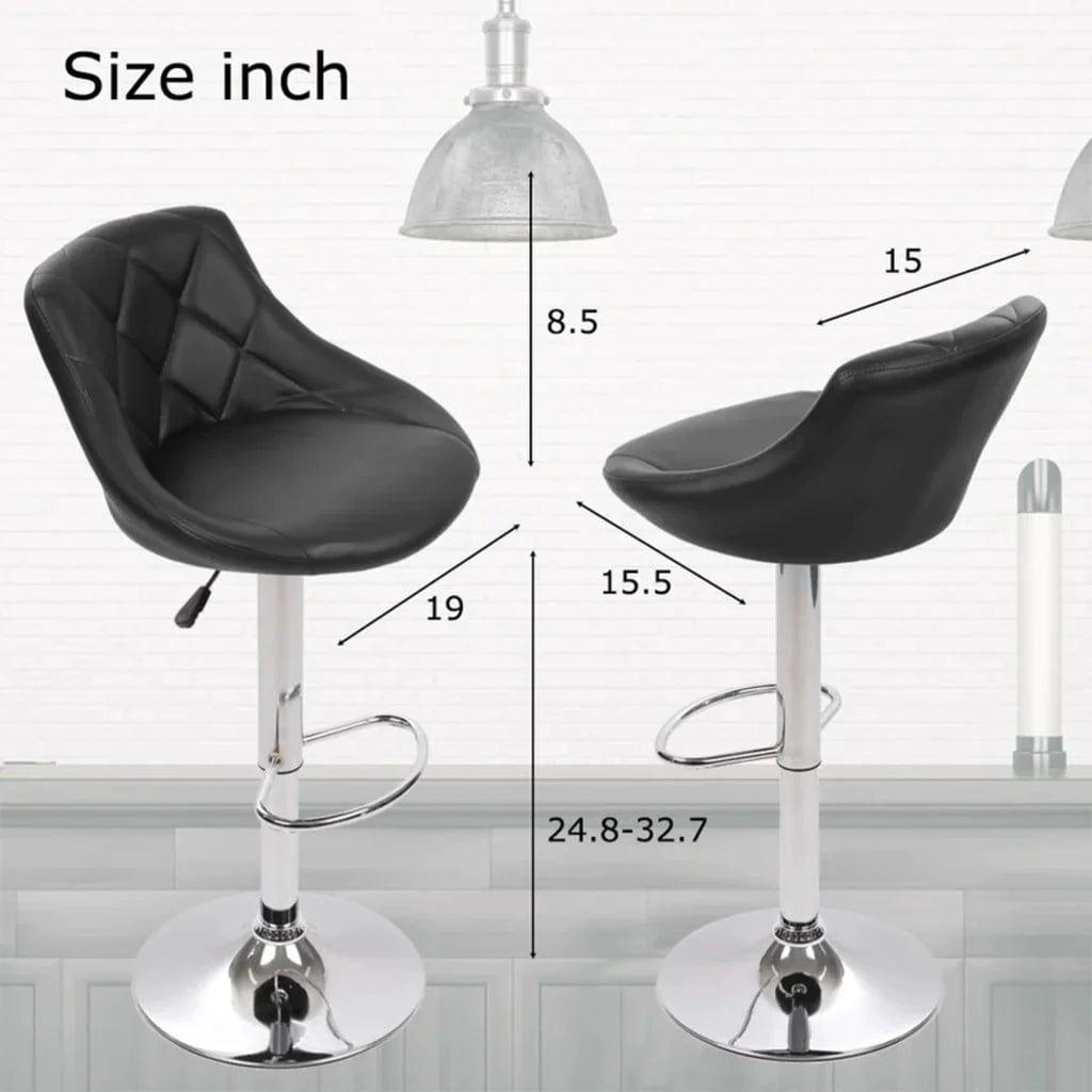 Easy Back Rest Coral Black Comfy Leatherette Bar Stool / Long Chair Set of 2 - Ouch Cart