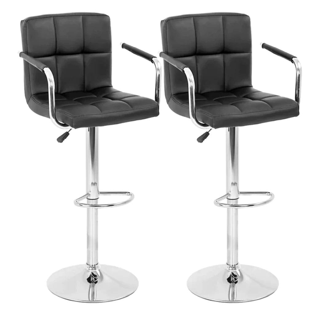 Tufted Black Velvet Adjustable Bar Stool - Ouch Cart
