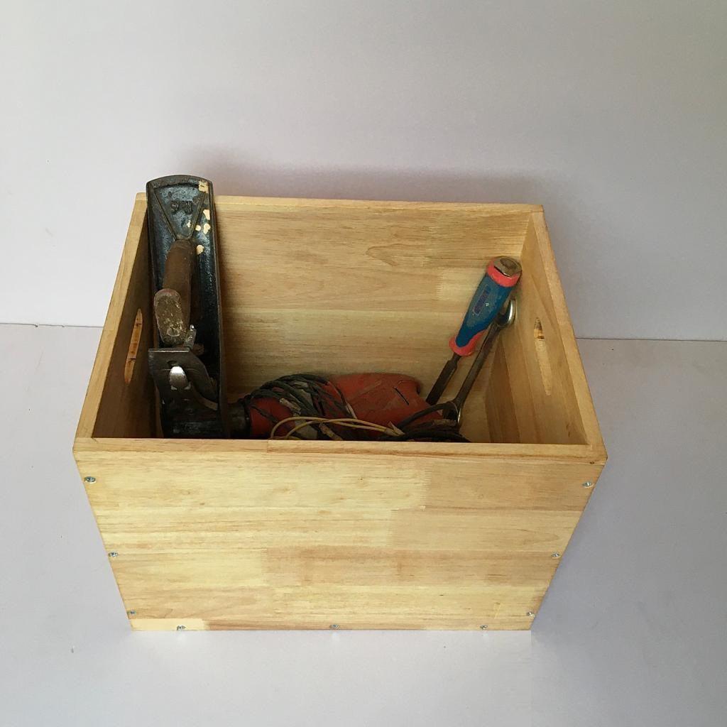 Wooden Storage Crate Box/Tool Box For Home Organiser ( With Complementary Coaster ) By Miza - Ouch Cart