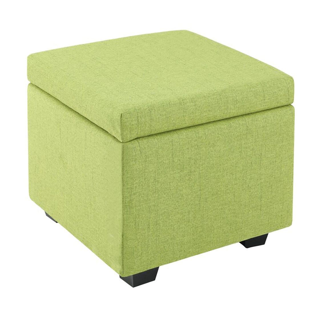DOE BUCK SQUARE STOAGE OTTOMAN WITH STORAGE GREEN - Ouch Cart