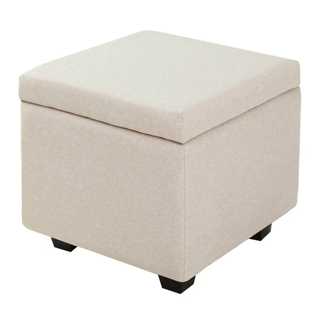 DOE BUCK SQUARE STOAGE OTTOMAN WITH STORAGE WHITE - Ouch Cart