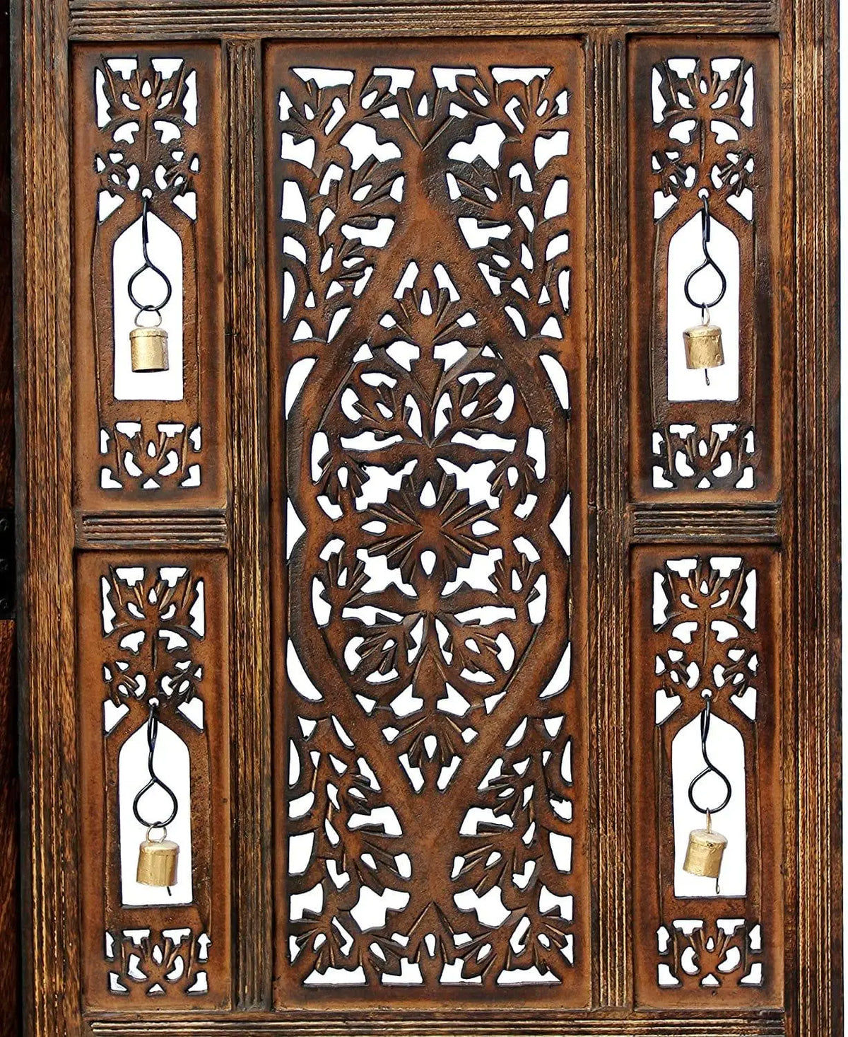 4 Panel Wooden Handcrafted Partition Room Divider Separator for Living Room Office Partition Screen Room Divider Wood Partitions for Home Kitchen & Office - Ouch Cart