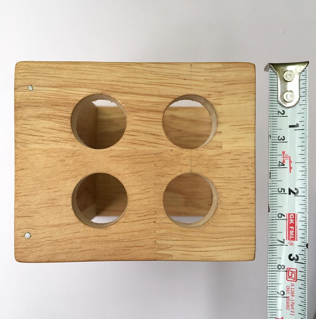 Wooden Bathroom Toothbrush And Toothpaste Holder/Stand ( With Complementary Coaster ) By Miza - Ouch Cart