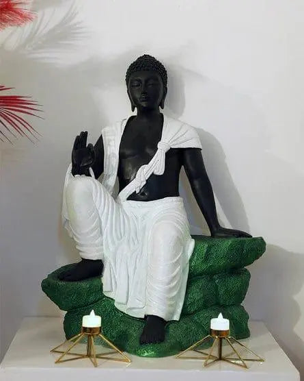 Fibre Multicolour Lord Buddha Figurine Home Decoration, Living Room & Bedroom - Ouch Cart