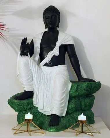 Fibre Multicolour Lord Buddha Figurine Home Decoration, Living Room & Bedroom - Ouch Cart