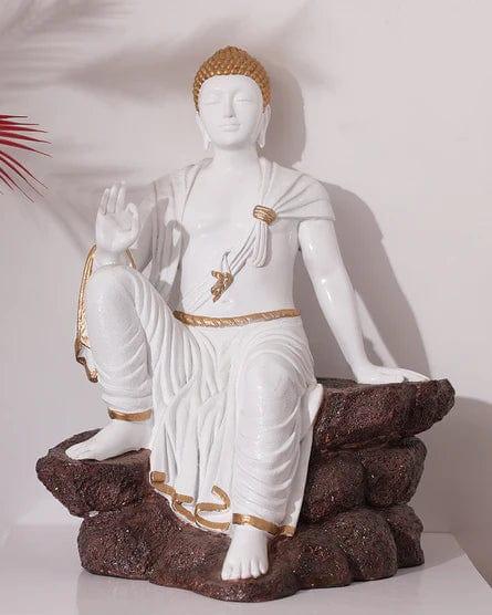 Fibre Multicolour Lord Buddha Figurine Home Decoration & Living Room - Ouch Cart