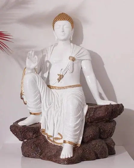 Fibre Multicolour Lord Buddha Figurine Home Decoration & Living Room - Ouch Cart