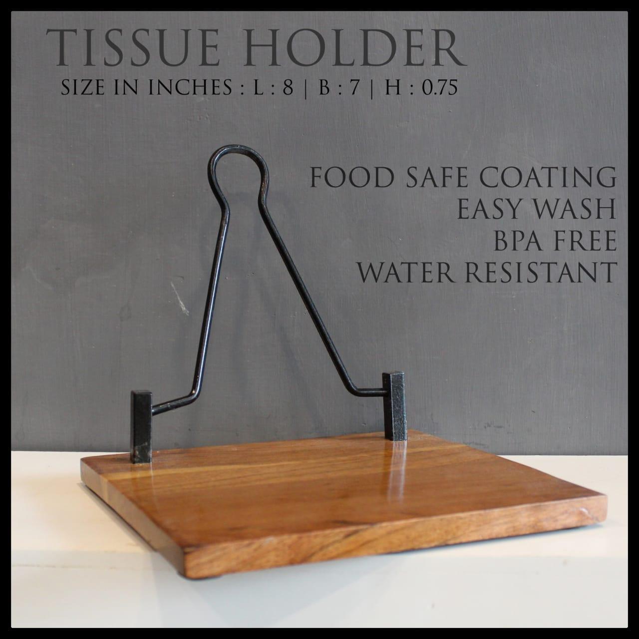WOODEN NAPKIN HOLDER || TISSUE HOLDER BLACK - Ouch Cart