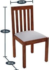 Sheesham Wooden Aptitude Solid Wood Cushioned Dining Chair Set of 2 PCs