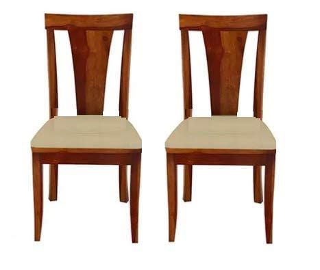 Handmade Modern Look Wooden Study Chair Easy to Comfort Arm Chair Set of 2 PCs