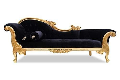 Handicrafts Solid Wood Couch in Black Velvet Upholstery