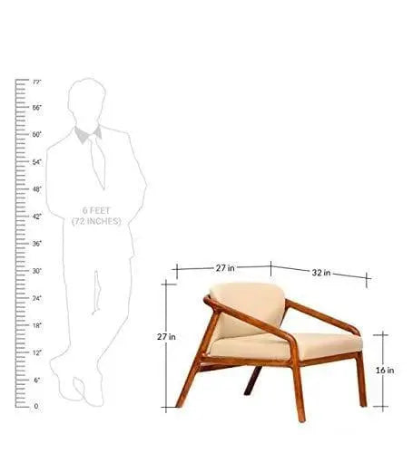 Handicrafts Solid Wood Arm Chair in Walnut Finish Cum Chair for Living Room - Ouch Cart