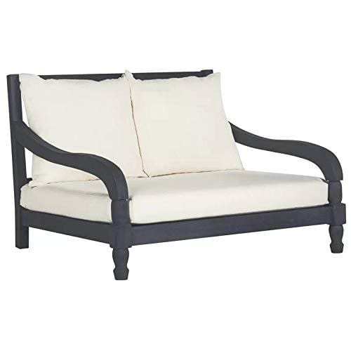 Handicraft Double Chaise Lounge with Cushion (Black)