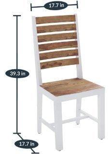 Sheesham or Mango Wood Dining Chair in Brown Or White Finish Set of 2 PCs - Ouch Cart