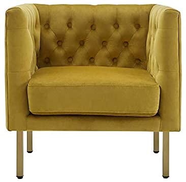 Tufted Club Chair with Metal Legs, Modern arm Chair for Living Room