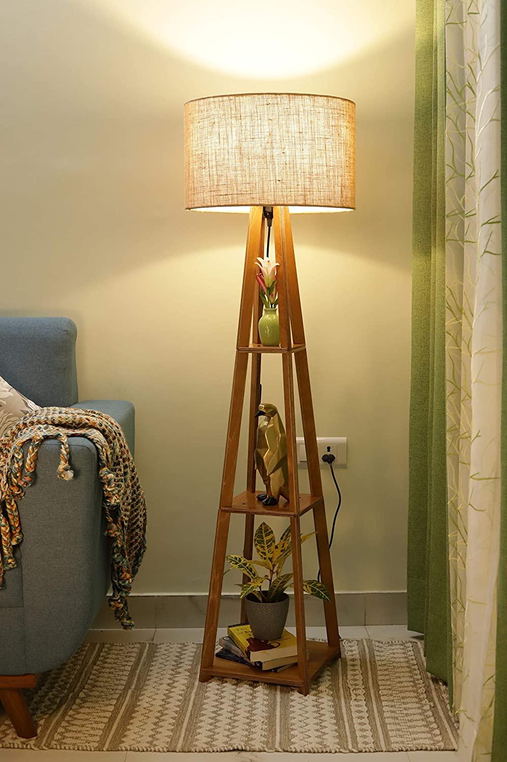 Decorative Wooden Floor Lamp for Home Decoration Living Room Corner - Ouch Cart