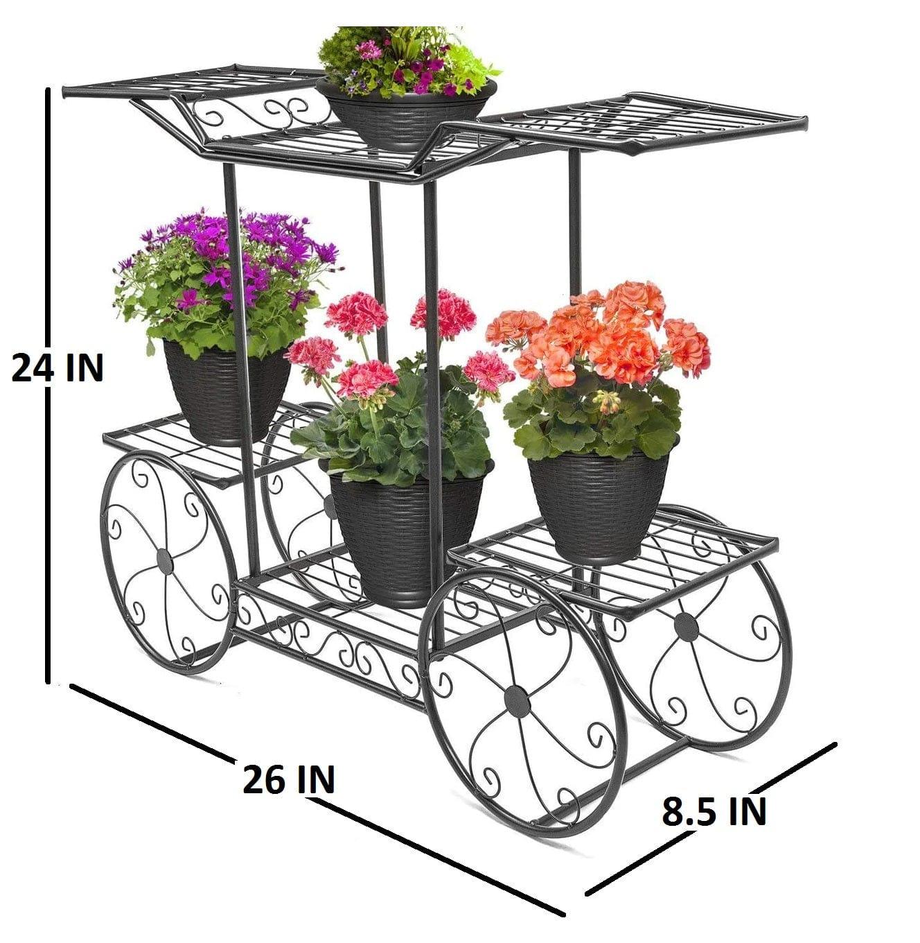 6-Tier Cart Planter Stand | Outdoor Flower Rack - Ouch Cart