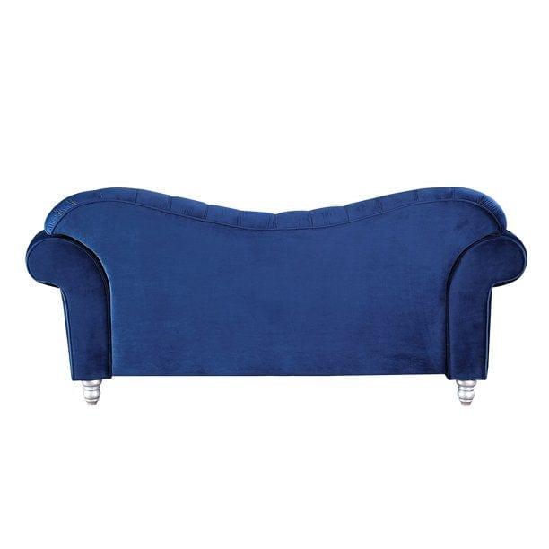 Luxury Classic America Chesterfield Tufted Camel Back Armchair Living Room Sofa, Blue - Ouch Cart