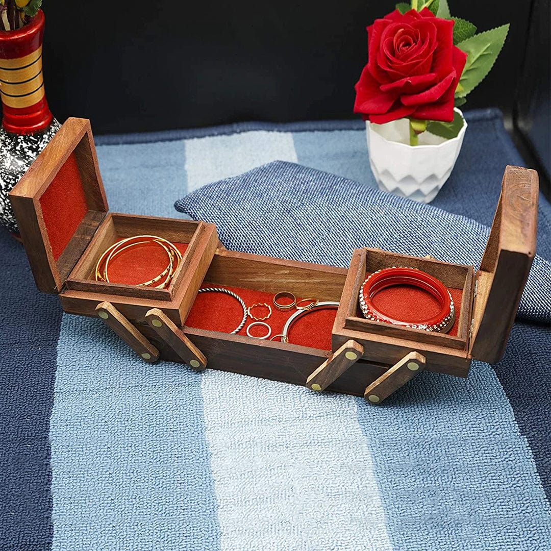 3 IN 1 WOODEN JEWELRY BOX