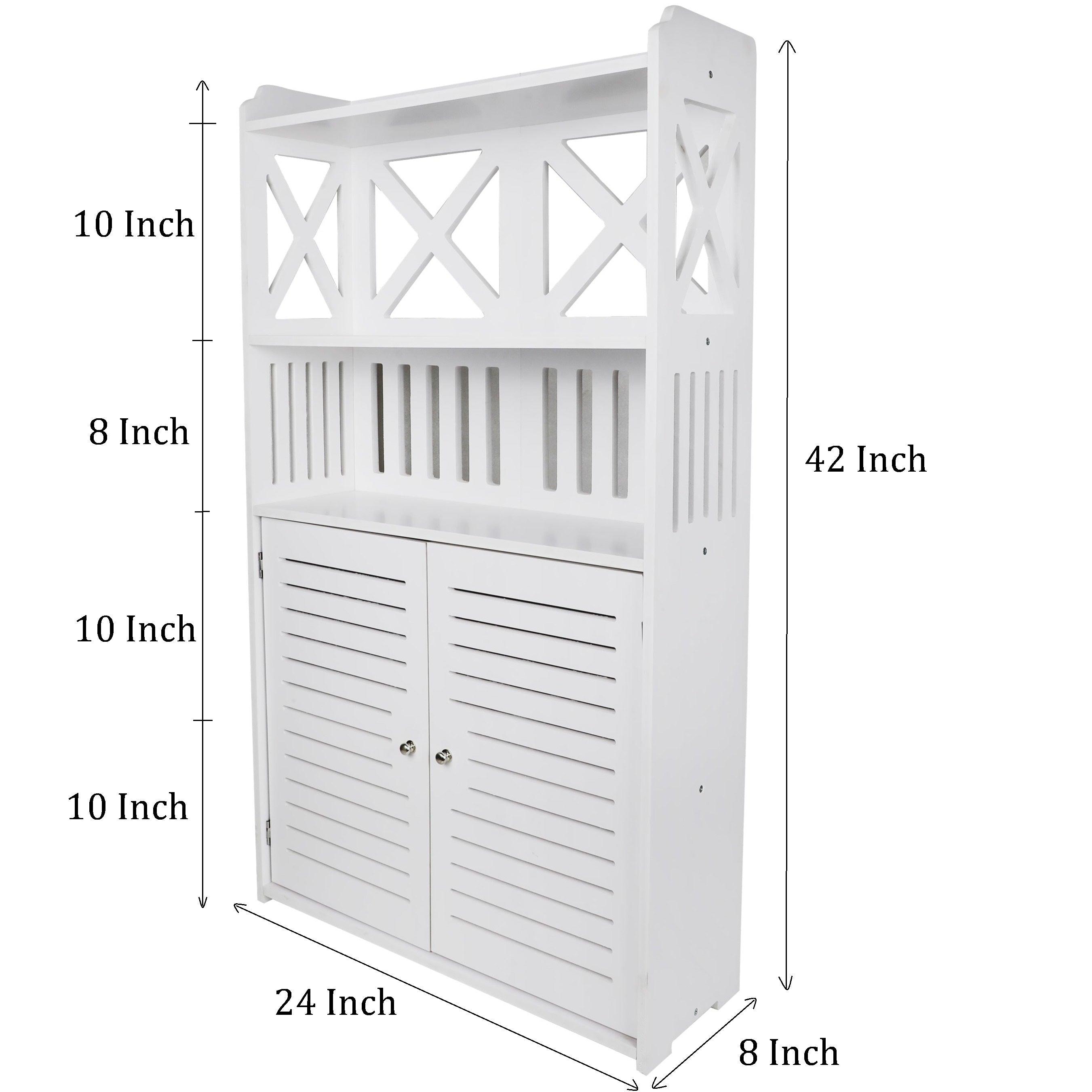 Toilet PVC Storage Bathroom 2 Feet Vanity Floor Standing Shelf Storage Cabinet With Free Soap Dish By Miza - Ouch Cart
