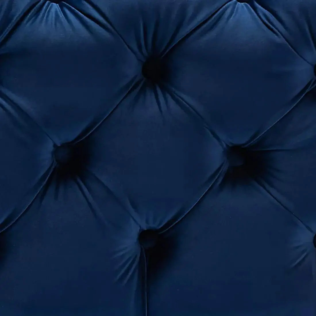 DOE BUCK SQUARE VELVET OTTOMAN/POUFEE IN ROYAL BLUE /GOLD - Ouch Cart