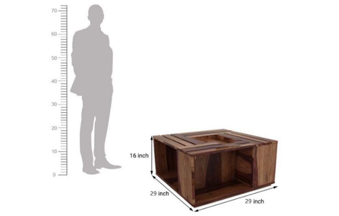 Sheesham Wood Center Table for Living Room/Coffee Table for Home in Natural Finish - Ouch Cart
