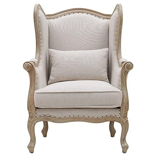 Handicraft Wing Back Arm Chair (White) - Ouch Cart