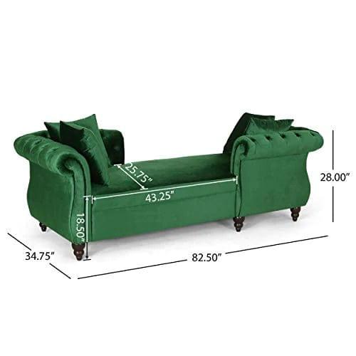 Christopher Knight Home Houck Chaise Lounge, Emerald + Dark Brown - Ouch Cart