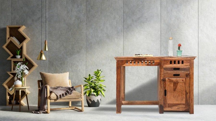 Sheesham Wood Anusuya Study Table With Drawers - Ouch Cart