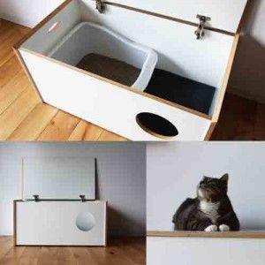 Cat Litter Box Cabinet Cat House Pet Furniture By Miza - Ouch Cart