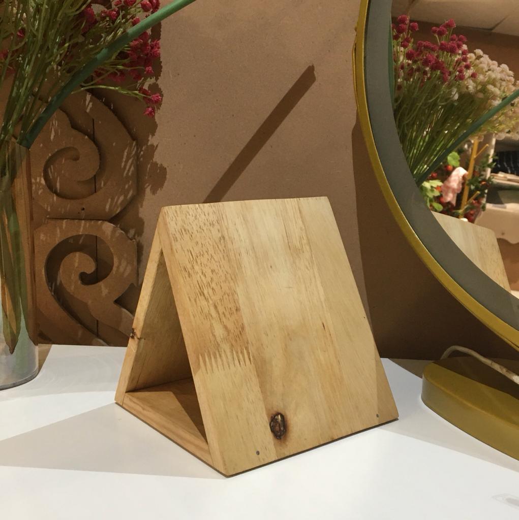 Stylish Triangular Wooden Book Holder For Study Table/Office Table ( With Complementary Coaster ) By Miza - Ouch Cart