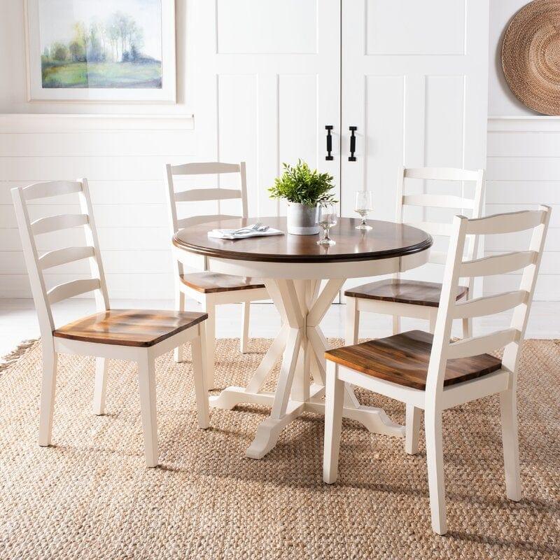 Teak Wood Dining Set (Dining Chairs: 4 Chairs) -Ouch Cart