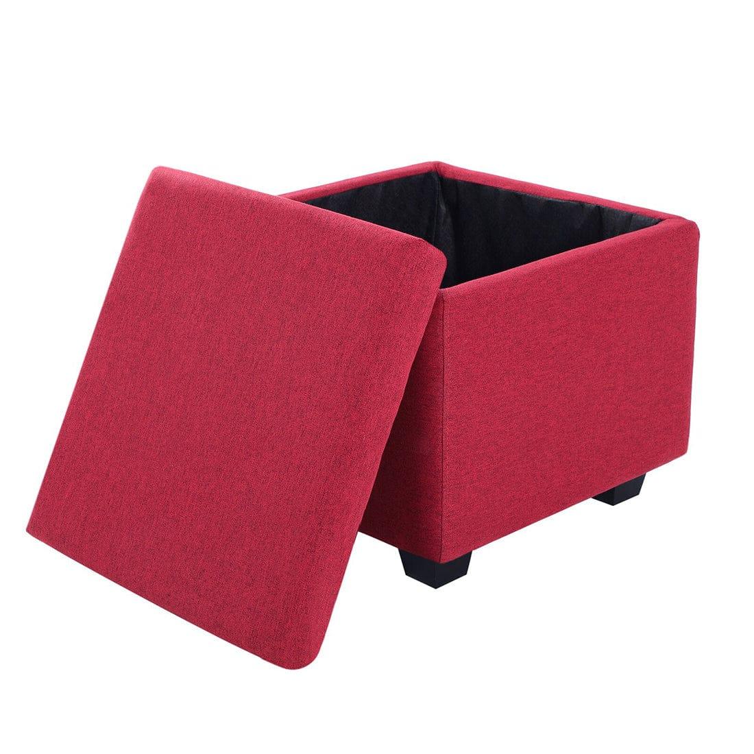 DOE BUCK SQUARE STOAGE OTTOMAN WITH STORAGE PINK - Ouch Cart