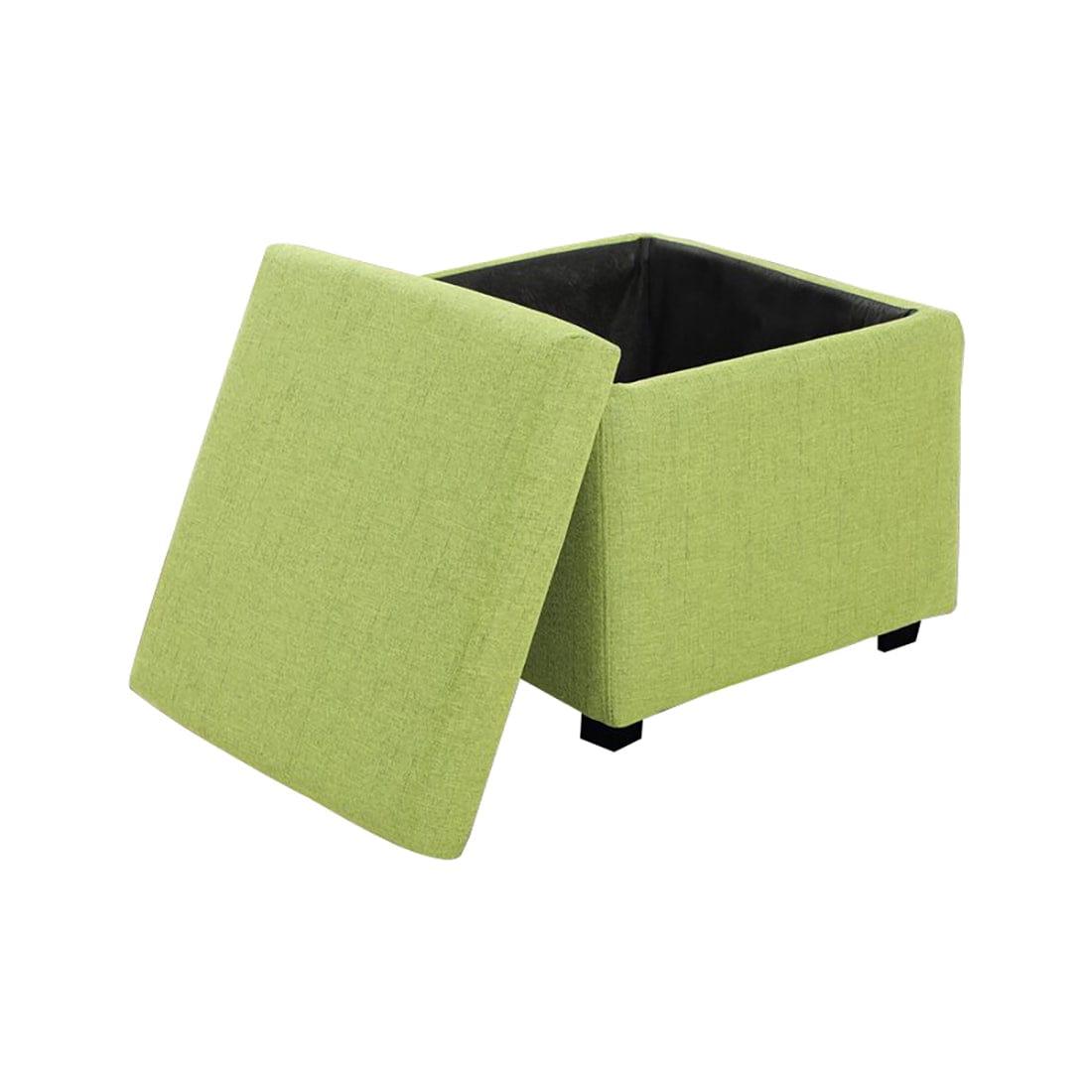 DOE BUCK SQUARE STOAGE OTTOMAN WITH STORAGE GREEN - Ouch Cart
