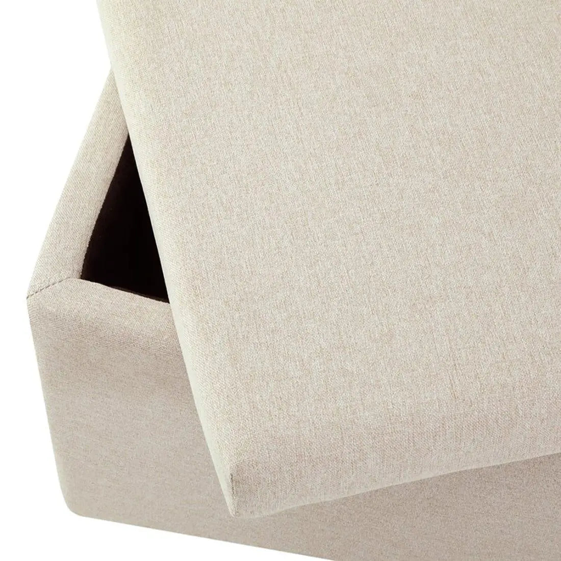 DOE BUCK SQUARE STOAGE OTTOMAN WITH STORAGE WHITE - Ouch Cart