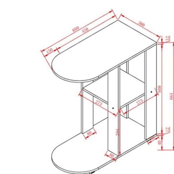 Magazine/Book Rack Side Table Trolley By Miza - Ouch Cart