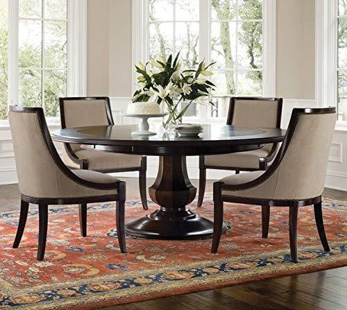 Handicrafts Stylish Look Sheesham Wood Round Shape Dining Table + Upholstered Chair 4 Seater - Ouch Cart