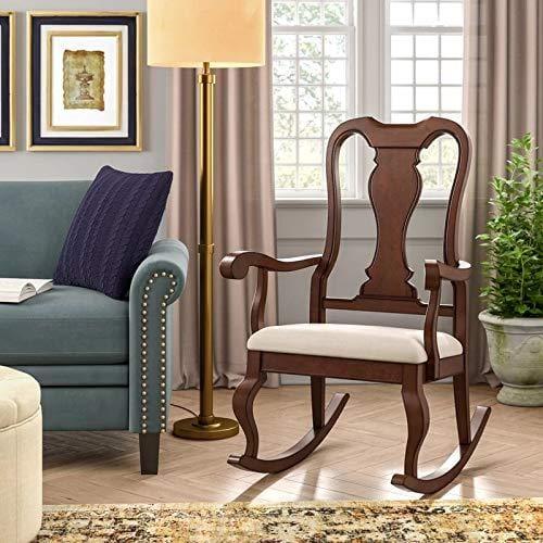 Handicraft Graceful Rocking Chair Queen Anne Back - Ouch Cart