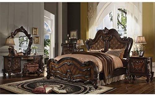 Versailles Queen Wooden Bed Cherry - Ouch Cart